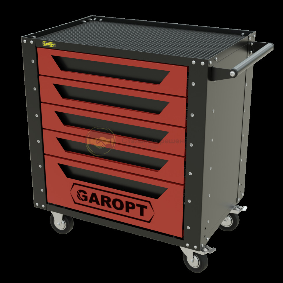 Тележка инструментальная Garopt серия Low-cost 5 ящиков красная